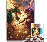1000 Piece Jigsaw Puzzles for Adults Gifts Dragon And Warrior,Learning Educational Toys Family Games Suitable for Desktop Decoration (75x50cm)