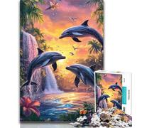 1000 Piece Jigsaw Puzzles for Adults Gifts Dream Dolphin Teenager Jigsaw,Artistic Wall Decor & Birthday Gift Idea for Friends, Home Office 50x75cm