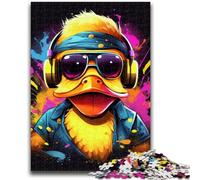 1000 Piece Jigsaw Puzzles for Adults Gifts Duck with Headphones 1000 Pieces for Adults,family Fun Games Is Ideal As A Gift for The Whole Family (26x38cm)
