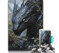 1000 Piece Jigsaw Puzzles for Adults Gifts Fantasy Black Flying Dragon 1000 Pieces for Adults,is Ideal As Gifts for The Whole Family for Age 14 26x38cm
