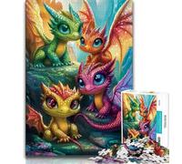 1000 Piece Jigsaw Puzzles for Adults Gifts Fantasy Dragon Baby Teenager Puzzles,Family Entertainment Toys with Matching Poster And Trivia Sheet 38x26cm