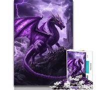 1000 Piece Jigsaw Puzzles for Adults Gifts Fantasy Purple Flying Dragon 1000 Pieces for Adults,Decompressing Intellectual Educational Toy Perfect Decoration 75x50cm