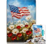 1000 Piece Jigsaw Puzzles for Adults Gifts Field of White Red Flowers,Educational Games Home Decoration for Is Ideal As A Gift for The Whole Family (38x26cm)