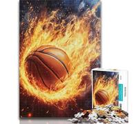 1000 Piece Jigsaw Puzzles for Adults Gifts Flame Basketball Teenager Jigsaw,Artistic Wall Decor & Birthday Gift Idea for Friends, Home Office 50x75cm