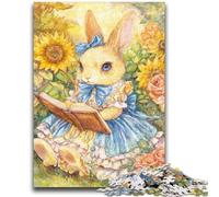 1000 Piece Jigsaw Puzzles for Adults Gifts Flower Bunny Suitable for Ages 14 And Up Suitable for Couples Gifts for Friends And Family 50x75cm