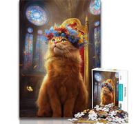 1000 Piece Jigsaw Puzzles for Adults Gifts Flower Cat,Educational Games Home Decoration for Is Ideal As A Gift for The Whole Family (38x26cm)