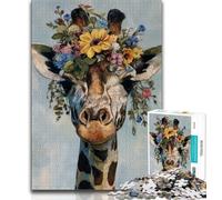 1000 Piece Jigsaw Puzzles for Adults Gifts Flower Giraffe Puzzles for Teenagers,Quiz Game Wall Decoration Unique Birthday And Xmas Gifts 26x38cm