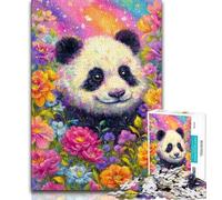 1000 Piece Jigsaw Puzzles for Adults Gifts Flower Panda, Family Game Stress Reliever Difficult Challenge,Birthday Present, Gifts for And Age 14 38x26cm
