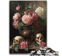 1000 Piece Jigsaw Puzzles for Adults Gifts Flower Skull 1000 Pieces for Teenagers,Educational Games DIY Toys Great Gifts And Toys (50x75cm)