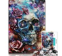 1000 Piece Jigsaw Puzzles for Adults Gifts Flower Skull Teenager Puzzles,Educational Games DIY Toys Great Gifts And Toys (size 75x50cm)