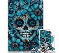 1000 Piece Jigsaw Puzzles for Adults Gifts Flower Skull Teenager Puzzles,Family Educational Games Home Decoration Gift (size 38x26cm)