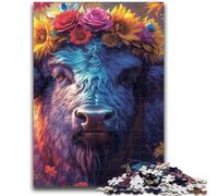 1000 Piece Jigsaw Puzzles for Adults Gifts Flowers And Bison 1000 Pieces for Adults,Decompressing Intellectual Educational Toy Perfect Decoration (75x50cm)