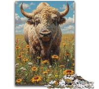 1000 Piece Jigsaw Puzzles for Adults Gifts Flowers And Bison 1000 Pieces for Adults,is Ideal As Gifts for The Whole Family for Age 14 (75x50cm)