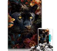 1000 Piece Jigsaw Puzzles for Adults Gifts Flowers Black Leopard Teenager Puzzles,Family Entertainment Toys with Matching Poster And Trivia Sheet 38x26cm