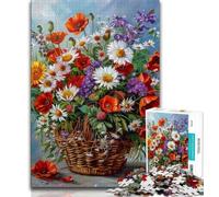 1000 Piece Jigsaw Puzzles for Adults Gifts Flowers in The Basket Teenager Puzzles,Artistic Wall Decor & Birthday Gift Idea for Friends, Home Office (size 75x50cm)
