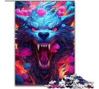 1000 Piece Jigsaw Puzzles for Adults Gifts Flowers Mighty Wolf, for Educational Game Challenge Toy Enhance Memory for Age 14 (Size 26x38cm)