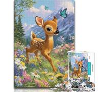 1000 Piece Jigsaw Puzzles for Adults Gifts Flowers Sika Deer,Help The Brain Exercise Addictive Toys to Cultivate Patience Artists Collection,Fine Art 38x26cm