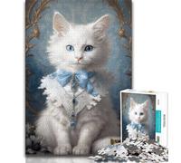1000 Piece Jigsaw Puzzles for Adults Gifts Fluffy White Kitty 1000 Pieces for Adults,family Fun Games Is Ideal As A Gift for The Whole Family 38x26cm