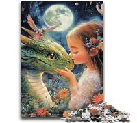 1000 Piece Jigsaw Puzzles for Adults Gifts Flying Dragon And Little Girl Stress Reliever Staycation Kill Time with Matching Poster And Trivia Sheet 26x38cm
