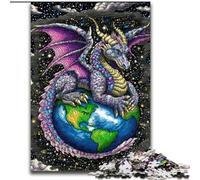 1000 Piece Jigsaw Puzzles for Adults Gifts Flying Dragon Standing on Earth, Educational Toys for Is Ideal As A Gift for The Whole Family for And 14 Years Old (Size 26x38cm)