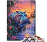 1000 Piece Jigsaw Puzzles for Adults Gifts Forest Hippo Adult Jigsaw,Challenging Game Gifts for Is Ideal As A Gift for The Whole Family (38x26cm)