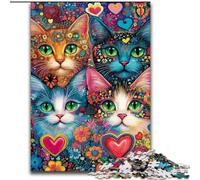 1000 Piece Jigsaw Puzzles for Adults Gifts Four Cats for Age 14+ Intellectual Game Christmas Birthday Gifts (size 50x75cm)