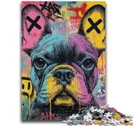 1000 Piece Jigsaw Puzzles for Adults Gifts French Bulldog Graffiti Teenager Jigsaw,Artistic Wall Decor & Birthday Gift Idea for Friends, Home Office (50x75cm)