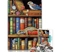 1000 Piece Jigsaw Puzzles for Adults Gifts Gecko on The Bookshelf,Challenging Game Toys Wall Decoration Unique Birthday And Xmas Gifts 38x52cm