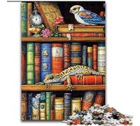1000 Piece Jigsaw Puzzles for Adults Gifts Gecko on The Bookshelf Difficult Hard Gifts for Friends And Family Suitable for And 14 (size 50x75cm)
