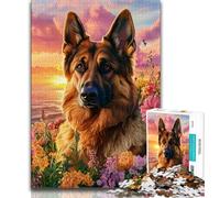 1000 Piece Jigsaw Puzzles for Adults Gifts German Shepherd Puzzles for Teenagers,Quiz Game Wall Decoration Unique Birthday And Xmas Gifts 26x38cm