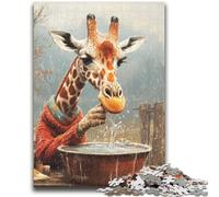 1000 Piece Jigsaw Puzzles for Adults Gifts Giraffe Art for Age 14+ Intellectual Game Christmas Birthday Gifts 50X75CM