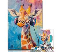 1000 Piece Jigsaw Puzzles for Adults Gifts Giraffe Art Teenager Puzzles,Family Educational Games Home Decoration Gift (size 38x26cm)