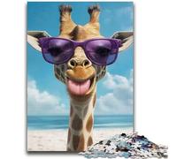 1000 Piece Jigsaw Puzzles for Adults Gifts Giraffe Wearing Sunglasses Adult Jigsaw,Fun Present & Activity for Home,Toy for Rainy Days (38x26cm)