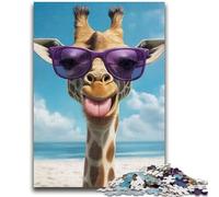 1000 Piece Jigsaw Puzzles for Adults Gifts Giraffe Wearing Sunglasses for Age 14+ Challenging To Complete But Fun And Humorous Great Gifts And Toys 50x75cm