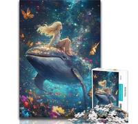 1000 Piece Jigsaw Puzzles for Adults Gifts Girl And Whale Teenager Puzzles,Artistic Wall Decor & Birthday Gift Idea for Friends, Home Office (size 75x50cm)