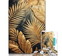 1000 Piece Jigsaw Puzzles for Adults Gifts Gold Leaves Leaf Adult Jigsaw,Quiz Game for Is Ideal As A Gift for The Whole Family (size 75x50cm)