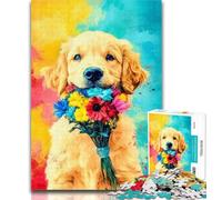 1000 Piece Jigsaw Puzzles for Adults Gifts Golden Retriever Baby Teenager Jigsaw,Artistic Wall Decor & Birthday Gift Idea for Friends, Home Office 50x75cm