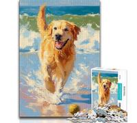 1000 Piece Jigsaw Puzzles for Adults Gifts Golden Retriever Playing Tennis Adult Puzzles,Fun Present & Activity for Home,Toy for Rainy Days 38x26cm