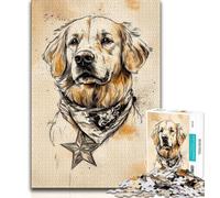 1000 Piece Jigsaw Puzzles for Adults Gifts Golden Retriever Portrait Adult Puzzles,Educational Stress Relief Toy Great Gifts And Toys (size 75x50cm)