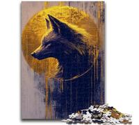 1000 Piece Jigsaw Puzzles for Adults Gifts Golden Wolf Fox 1000 Pieces for Adults,Perfect for Game Nights, Colorful Toy for Home Gift (50x75cm)