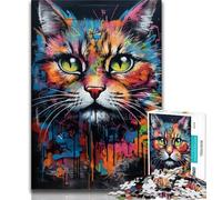 1000 Piece Jigsaw Puzzles for Adults Gifts Graffiti Art Cat Adult Jigsaw,Quiz Game for Is Ideal As A Gift for The Whole Family (size 75x50cm)