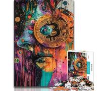 1000 Piece Jigsaw Puzzles for Adults Gifts Graffiti Bitcoin 1000 Pieces for Teenagers,Challenging Game Gifts for Is Ideal As A Gift for The Whole Family (size 75x50cm)