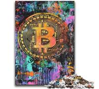 1000 Piece Jigsaw Puzzles for Adults Gifts Graffiti Bitcoin Artistic Wall Decor & Birthday Gift Idea for Friends, Home Office 50x75cm