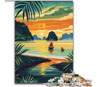 1000 Piece Jigsaw Puzzles for Adults Gifts Ha Long Bay Vietnam, Suitable for People Aged 14 And Above Challenging To Complete But Fun And Humorous Great Gift 50x75cm