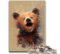 1000 Piece Jigsaw Puzzles for Adults Gifts Happy Bear Puzzles for Adults,Unique Birthday And Gifts for And Age 14 Years Up (26x38cm)