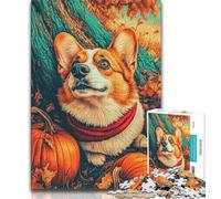 1000 Piece Jigsaw Puzzles for Adults Gifts Happy Corgi Teenager Puzzles,Family Educational Games Home Decoration Gift (size 38x26cm)