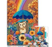 1000 Piece Jigsaw Puzzles for Adults Gifts Hedgehog Holding An Umbrella Teenager Puzzles,Artistic Wall Decor & Birthday Gift Idea for Friends, Home Office (size 75x50cm)