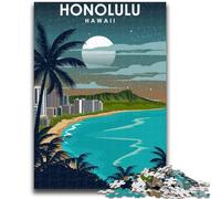 1000 Piece Jigsaw Puzzles for Adults Gifts Honolulu Hawaii at Night Puzzles for Teenagers,deal As Gifts for The Whole Family for Ages 14+ (50x75cm)