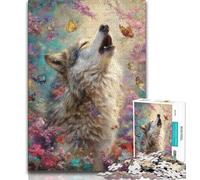 1000 Piece Jigsaw Puzzles for Adults Gifts Howling Wolf Oil Painting Teenager Puzzles,Artistic Wall Decor & Birthday Gift Idea for Friends, Home Office (size 38x26cm)