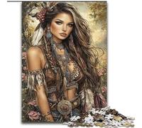 1000 Piece Jigsaw Puzzles for Adults Gifts Indian Princess,Help The Brain Exercise Addictive Toys to Cultivate Patience Artists Collection,Fine Art 38x26cm